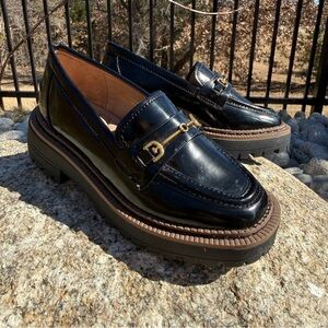 Sam Edelman Girl’s Laurs Leather Lug-Sole Loafers Size 11 Black Dressy Preppy